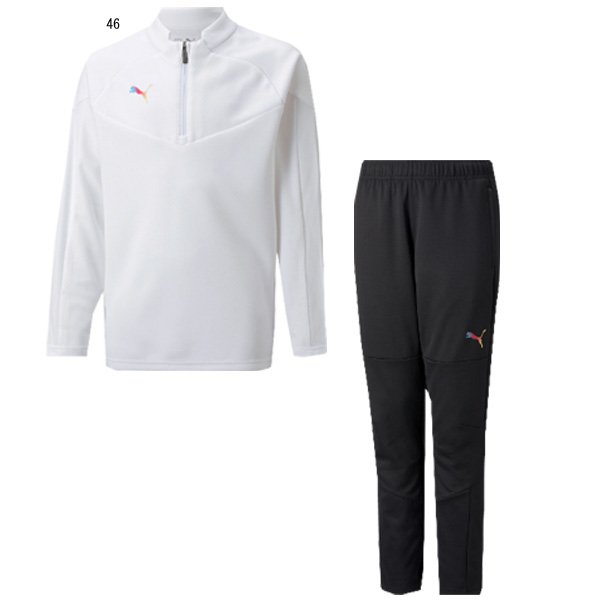 フライトスポーツWEBSHOP / 【サッカーフットサルウェア】 PUMA ジュニア INDIVIDUAL FINAL 1/4 ジップ トレーニング  トップスパンツ上下セット